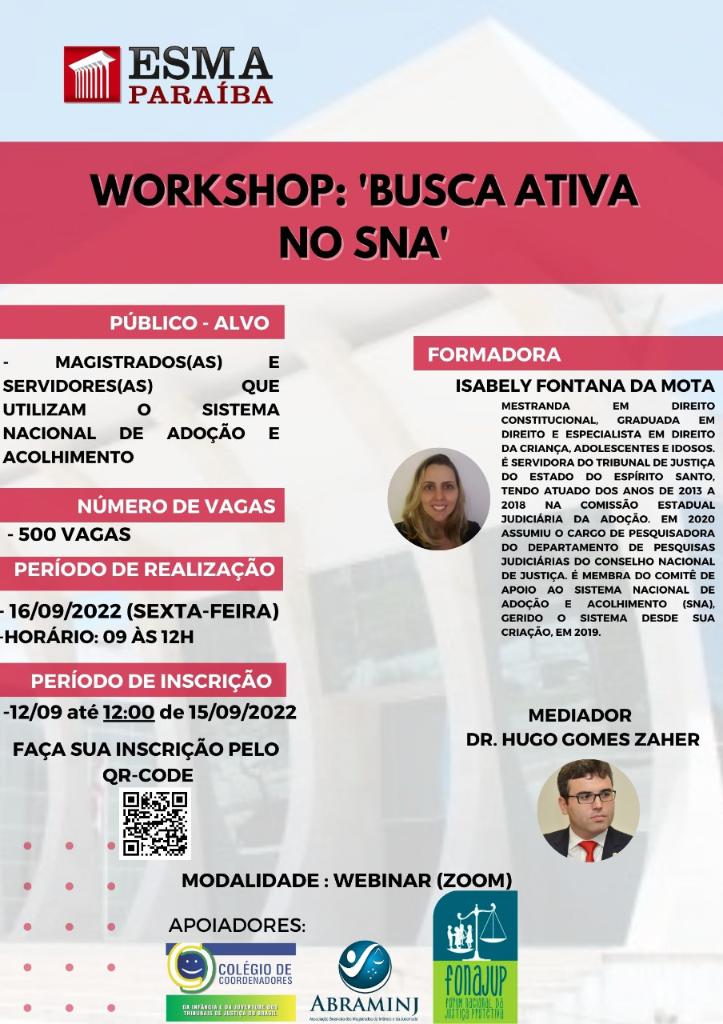 Workshop online 'Busca Ativa no SNA'