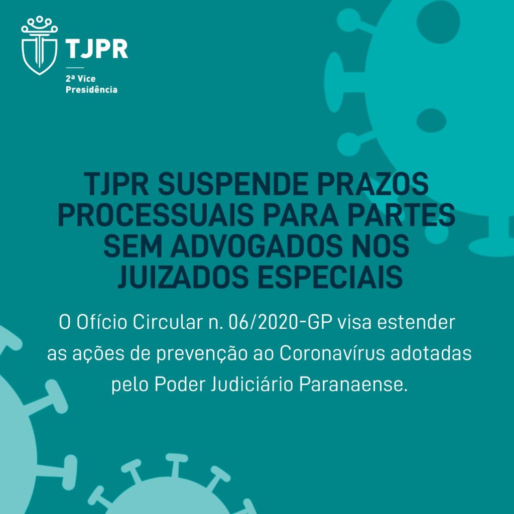 TJPR suspende prazos processuais para partes sem advogados nos Juizados Especiais