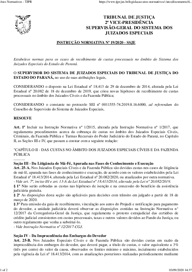 Altera a Instrução Normativa nº 01/2015