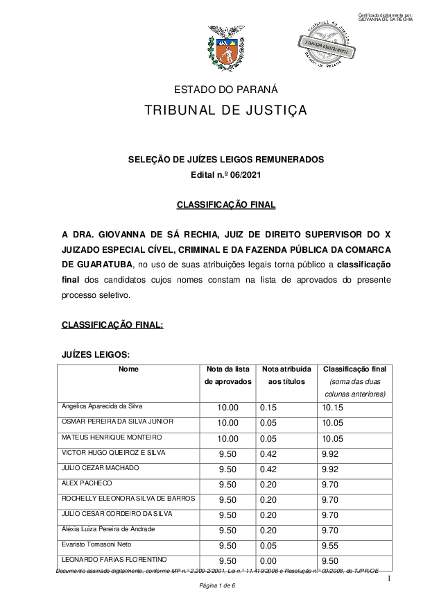 Disponibilizado em 21/07/2021