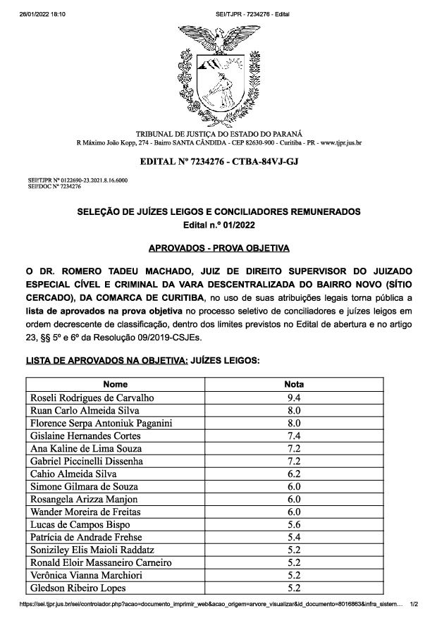 Disponibilizado em 26/01/2022
