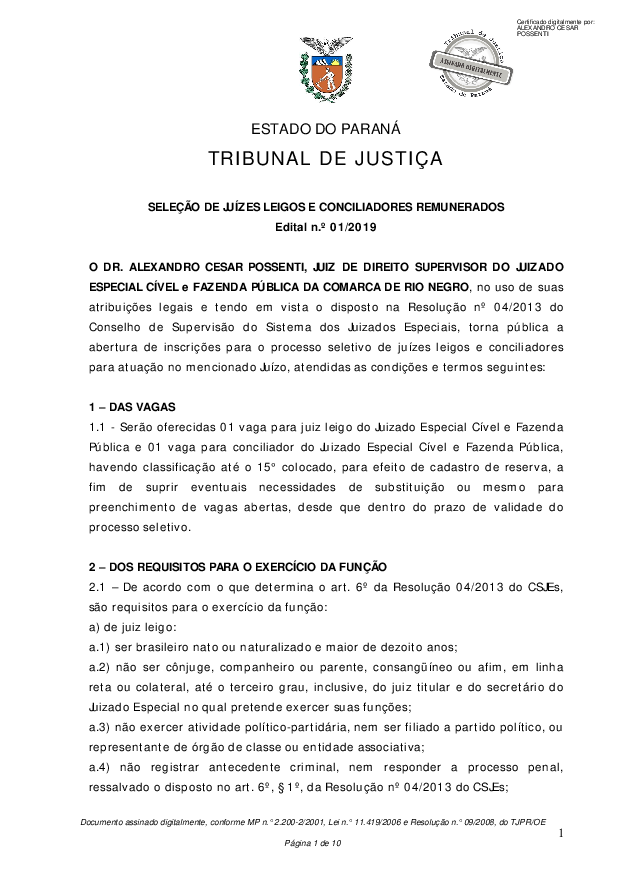 Disponibilizado em 15/02/2019