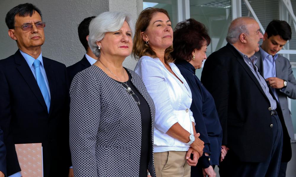 Legenda Os Desembargadores Arquelau Araújo Ribas e Lenice Bodstein participam de evento na Casa da Mulher Brasileira. Foto: IRWL.