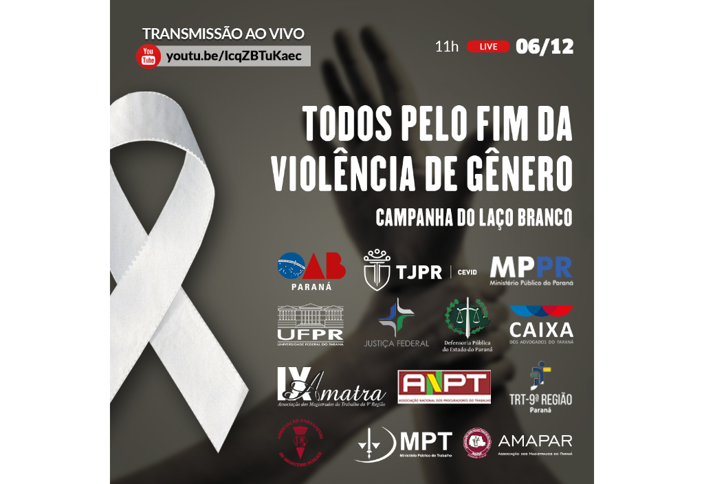 CEVID e TJPR aderem à Campanha do Laço Branco, para mobilização dos homens pelo fim da violência contra a mulher