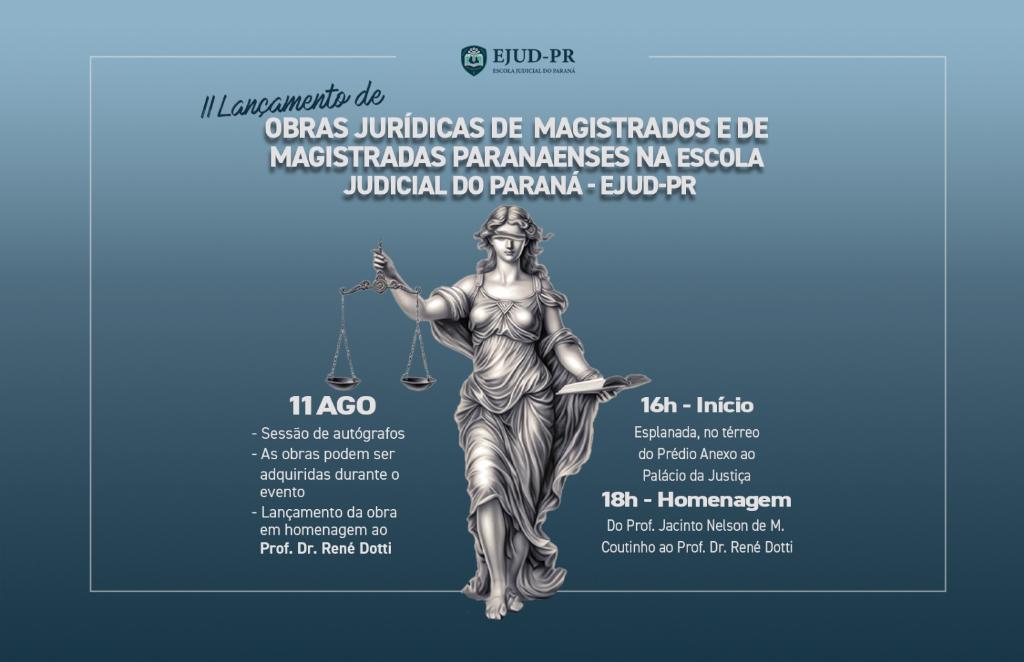 TJPR realiza lançamento de obras jurídicas de magistradas e magistrados paranaenses