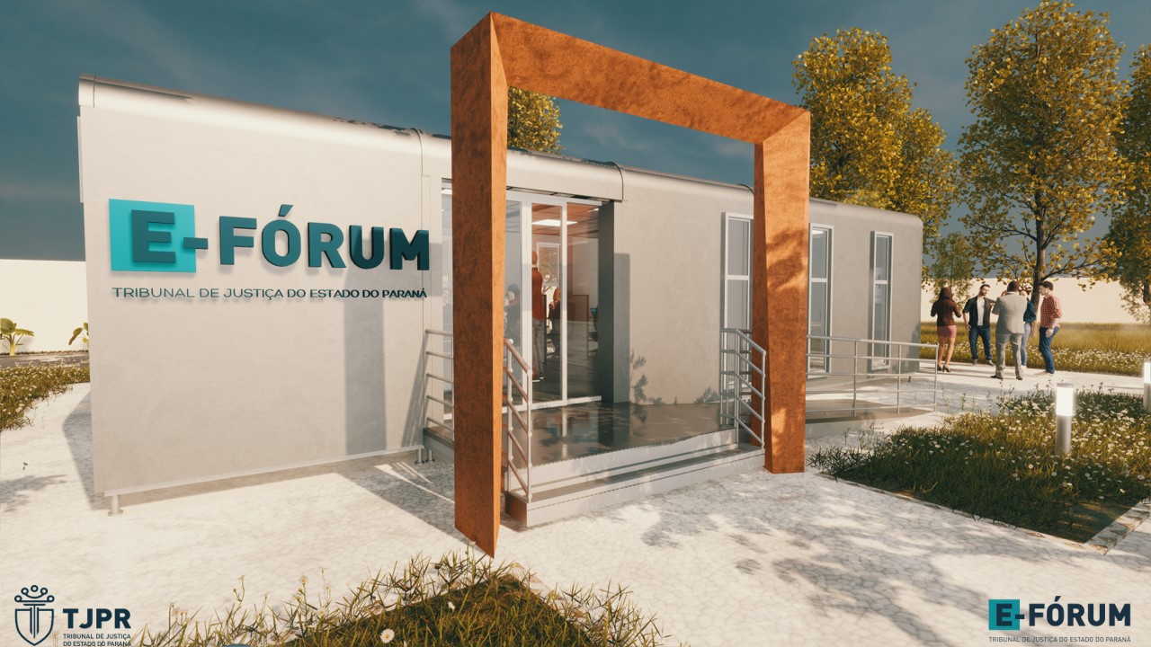 Imagem do projeto da fachada do E-Fórum