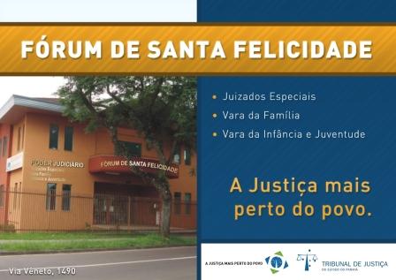 Tribunal de Justiça inaugura novo Fórum de Santa Felicidade dia 4 de julho