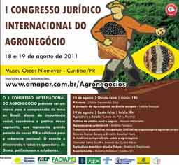 Amapar realiza em Curitiba o I Congresso Jurídico Internacional do Agronegócio